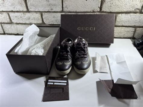 NEW AUTHENTIC GUCCI 204283 CANVAS LEATHER LACE 